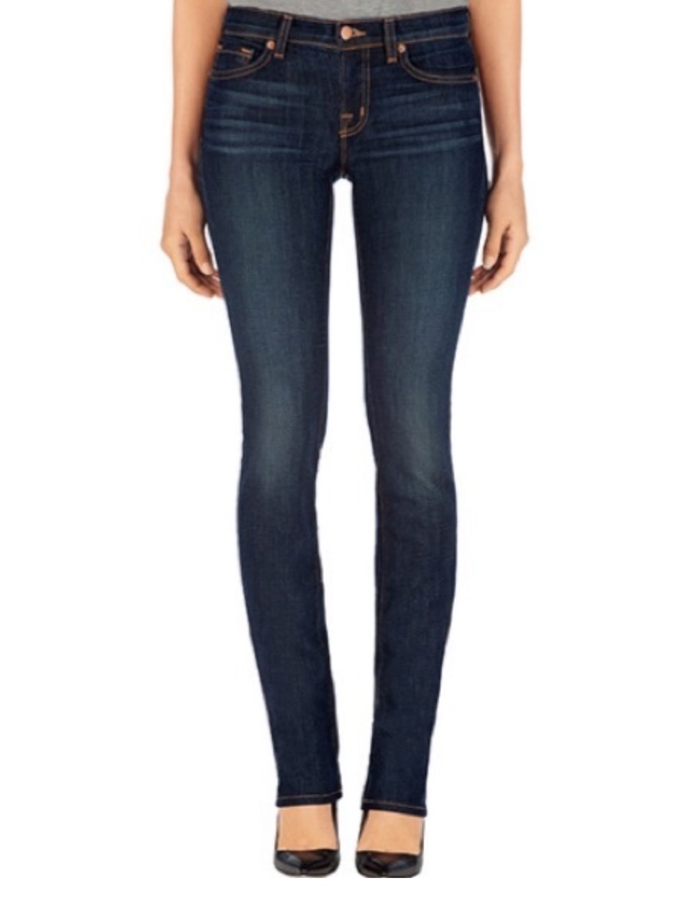 J Brand Cigarette Slim Straight Low Rise Dark Blue Denim Wash Jean Pants Size 25